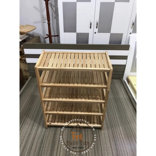 Kệ dép gỗ cao su nhiều kích thước