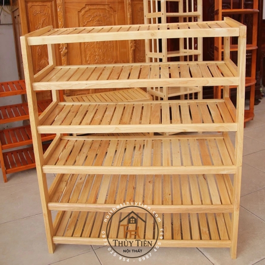 Kệ dép gỗ cao su nhiều kích thước