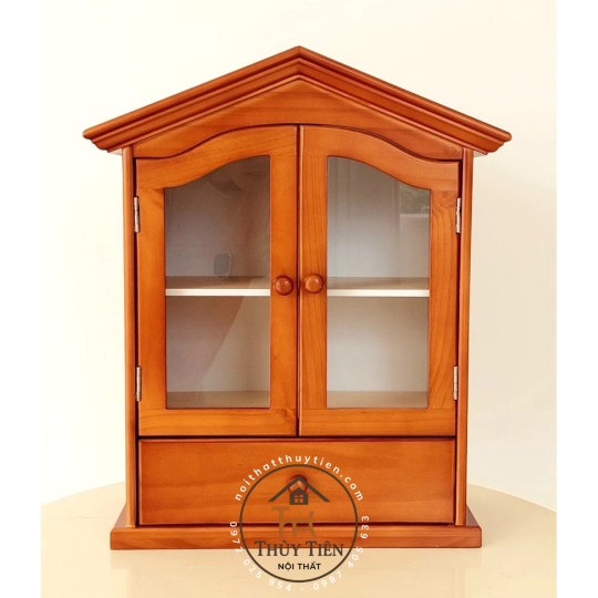 Tủ Thuốc gỗ thông hình mái nhà (có hộc)