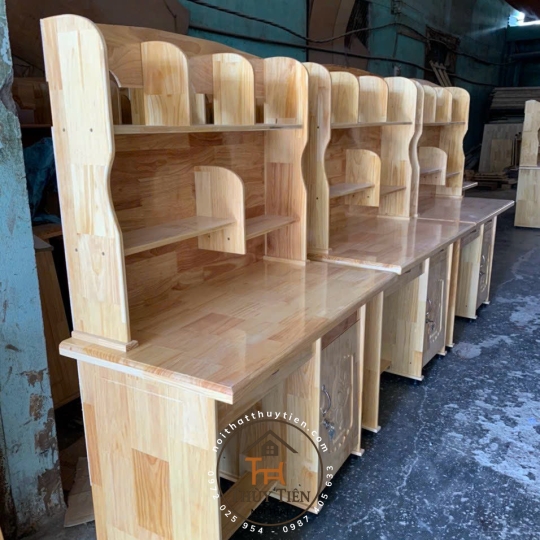 Bàn học sinh gỗ cao su ngang 1m2