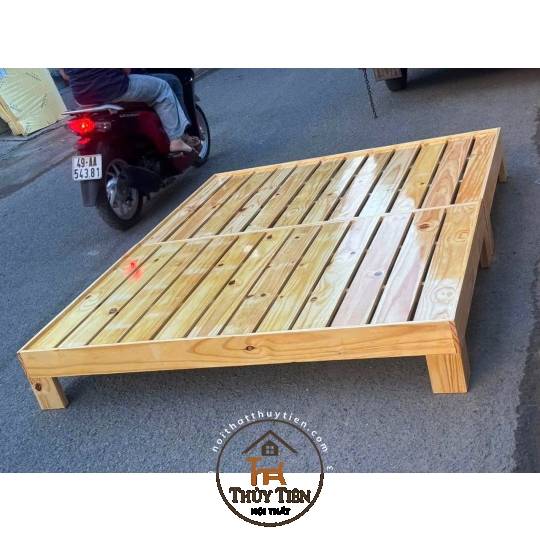 Mẫu Giường pallet gỗ thông giá rẻ