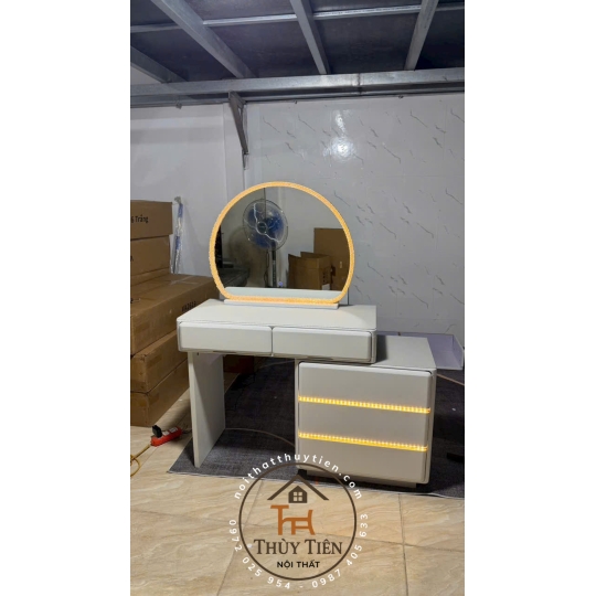 Bộ bàn ghế trang điểm hiện đại nhập khẩu hàng sơn 2k siêu đẹp- 002