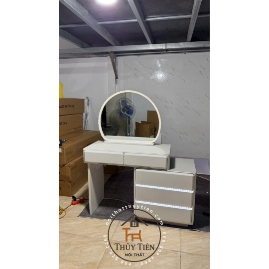 Bộ bàn ghế trang điểm hiện đại nhập khẩu hàng sơn 2k siêu đẹp- 002