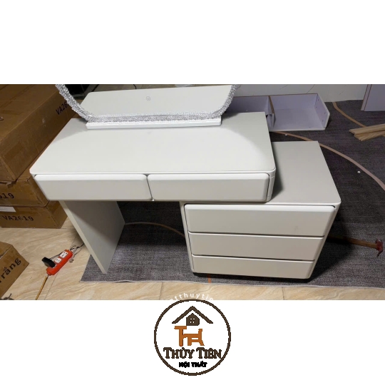 Bộ bàn ghế trang điểm hiện đại nhập khẩu hàng sơn 2k siêu đẹp- 002