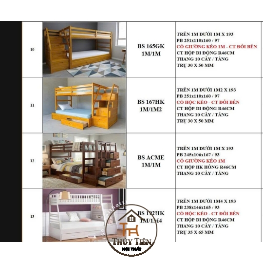 Tổng hợp mẫu giường tầng ạ 
