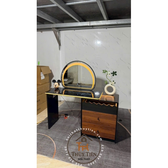 Bộ bàn ghế trang điểm hiện đại nhập khẩu hàng sơn 2k siêu đẹp- 002