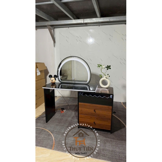Bộ bàn ghế trang điểm hiện đại nhập khẩu hàng sơn 2k siêu đẹp- 002
