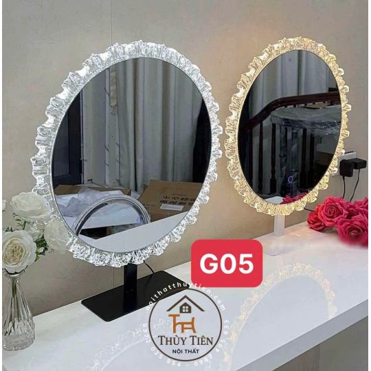 Gương nhập khẩu  led 3 màu để bàn siêu xinh giá xưởng
