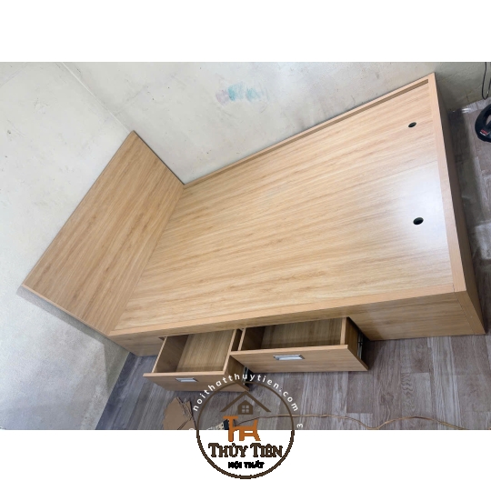 Giường ngủ gỗ MDF lõi xanh đơn giản hiện đại dày 17mm 2 hộc kéo