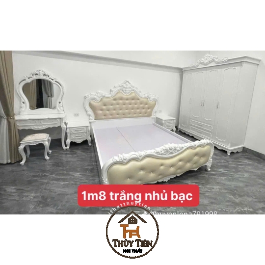 Combo giường tân cổ điển  và bàn trang điểm tân cổ điển e giao khách nhé ạ 