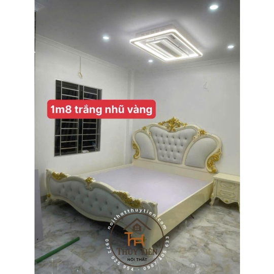 Combo giường tân cổ điển  và bàn trang điểm tân cổ điển e giao khách nhé ạ 