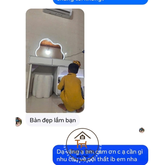 Bộ bàn ghế trang điểm hiện đại nhập khẩu hàng sơn 2k siêu đẹp- ảnh giao khách