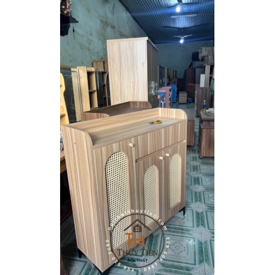 Mẫu tủ dép gỗ công nghiệp mdf cánh mây đủ kích thước