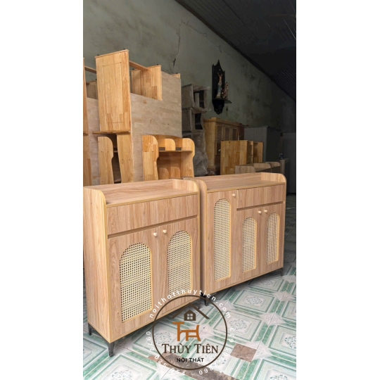 Mẫu tủ dép gỗ công nghiệp mdf cánh mây đủ kích thước