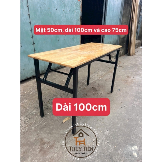 Bàn làm việc chân gấp gỗ tự nhiên