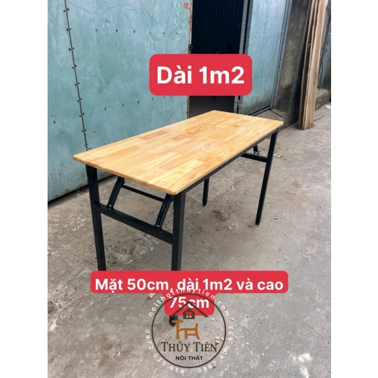 Bàn làm việc chân gấp gỗ tự nhiên