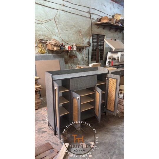 Mẫu tủ dép gỗ công nghiệp mdf cánh mây đủ kích thước