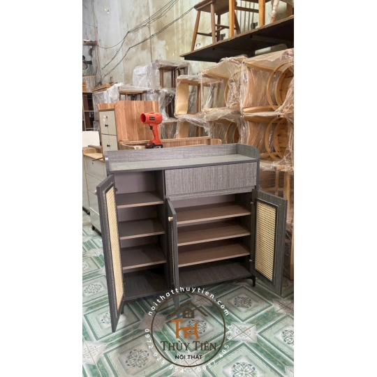 Mẫu tủ dép gỗ công nghiệp mdf cánh mây đủ kích thước