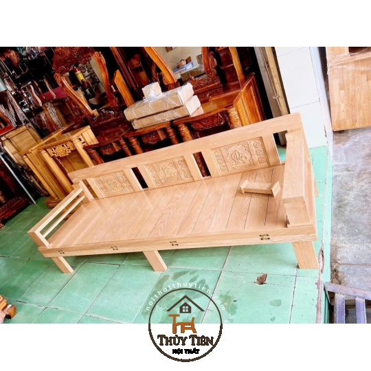 Ghế gấp thành giường- Giường gấp đa năng thông minh- Trường Kỷ gỗ sồi bền đẹp cực chắn chắn