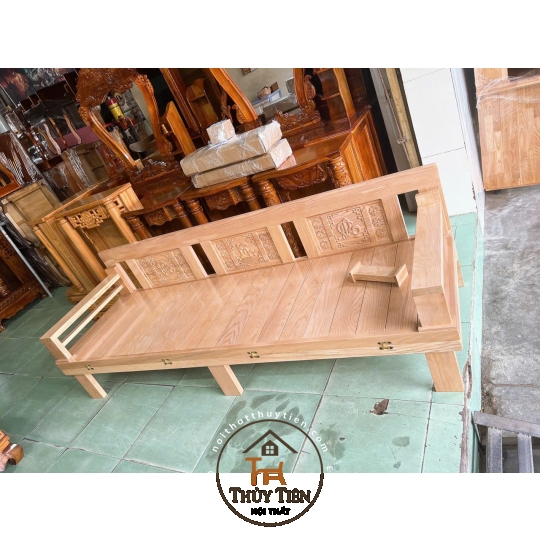 Ghế gấp thành giường- Giường gấp đa năng thông minh- Trường Kỷ gỗ sồi bền đẹp cực chắn chắn