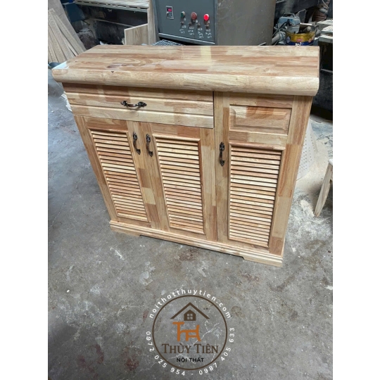 Tủ giày dép gỗ cao su ngang 1m, 1m2
