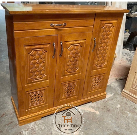 Tủ giày dép gỗ cao su ngang 1m, 1m2