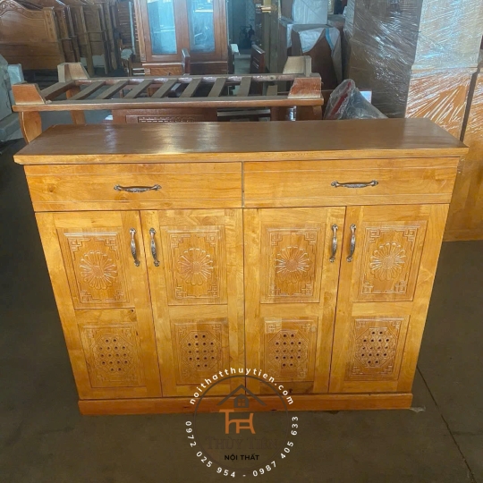 Tủ giày dép gỗ cao su ngang 1m, 1m2