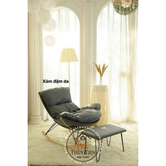 Ghế Bập bênh tôm tặng kèm đôn gác chân 