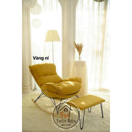 Ghế Bập bênh tôm tặng kèm đôn gác chân 
