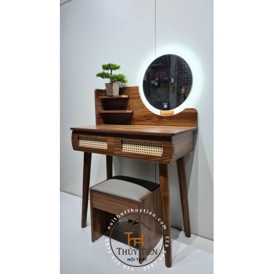 Bàn trang điểm- bàn phấn mây chân gỗ e sẵn