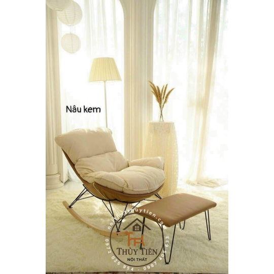 Ghế Bập bênh tôm tặng kèm đôn gác chân 