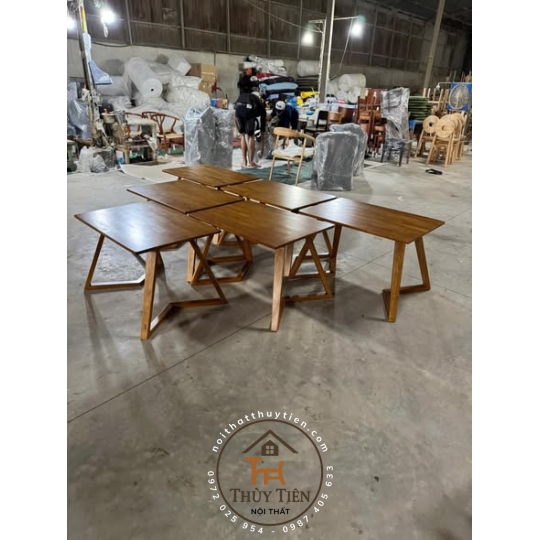Bàn sofa chân V gỗ cao su