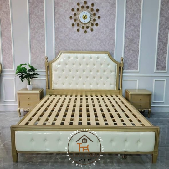 Giường nhập khẩu nguyên chiếc gỗ thịt toàn bộ cao cấp