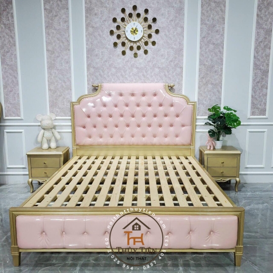 Giường nhập khẩu nguyên chiếc gỗ thịt toàn bộ cao cấp