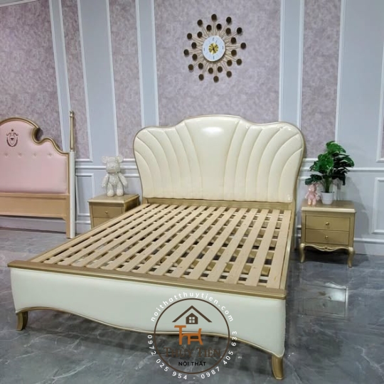 Giường nhập khẩu nguyên chiếc gỗ thịt toàn bộ cao cấp