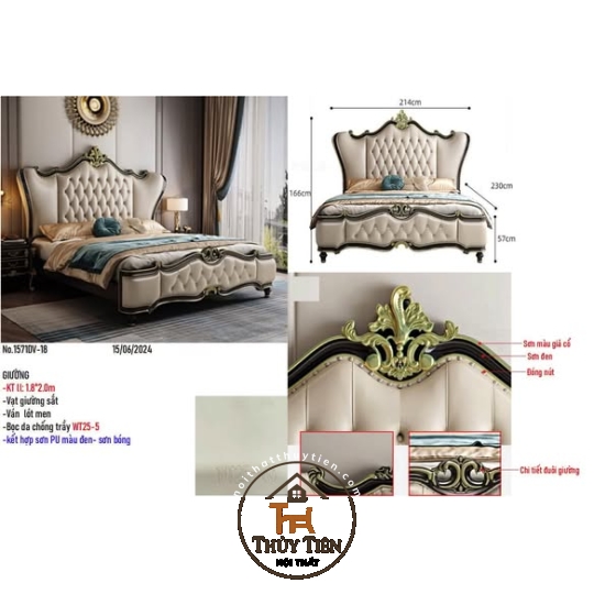 Giường nhập khẩu nguyên chiếc gỗ thịt toàn bộ cao cấp