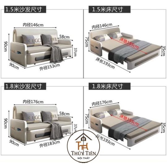 Soffa bed 2in1 nhập khẩu đủ kt đủ màu 👌