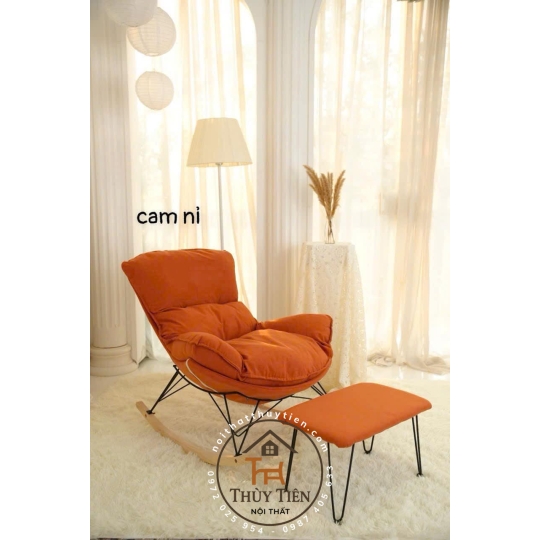 Ghế Bập bênh tôm tặng kèm đôn gác chân 