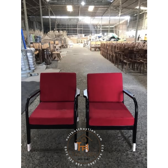 Sofa tay cong gỗ cao su