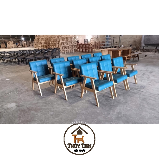 SOFA GỖ CAO SU – TAY DẸT