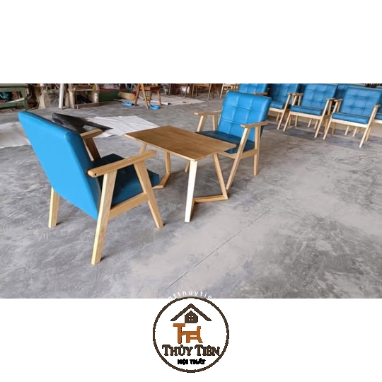 SOFA GỖ CAO SU – TAY DẸT