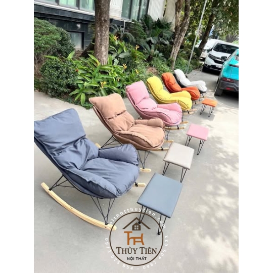 Ghế Bập bênh tôm tặng kèm đôn gác chân 