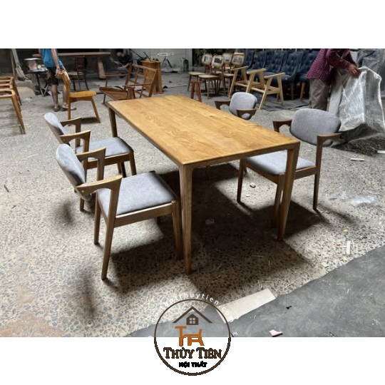Bộ bàn ăn bàn neva kết hợp ghế Z gỗ ash 