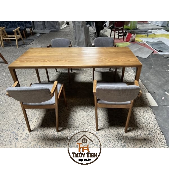 Bộ bàn ăn bàn neva kết hợp ghế Z gỗ ash 