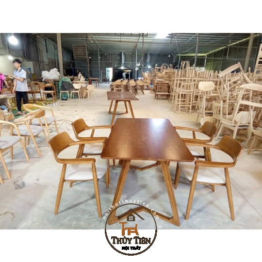 BỘ BÀN ĂN CHÂN V KẾT HỢP VỚI GHẾ HIRO- BAHR 004