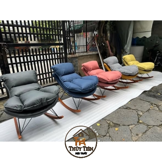 Ghế Bập bênh tôm tặng kèm đôn gác chân 