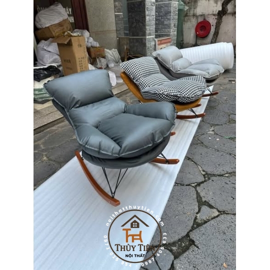Ghế Bập bênh tôm tặng kèm đôn gác chân 