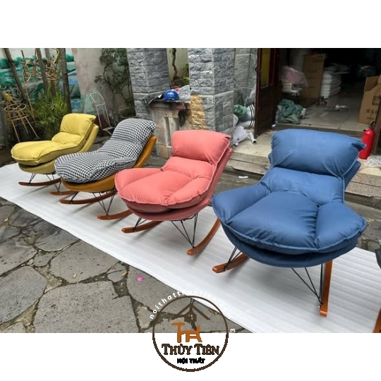 Ghế Bập bênh tôm tặng kèm đôn gác chân 