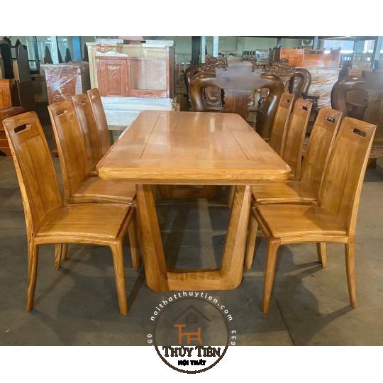 Bộ bàn ăn gỗ gõ