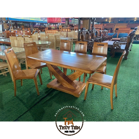 Bộ bàn ăn gỗ gõ